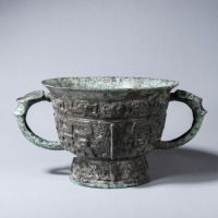 A Bronze Taotie Gui Food Vessel