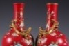 Pair Famille Rose Dragon Vases - 3