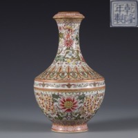 A Famille Rose Longevity Vase
