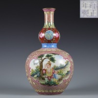 A Yangcai Glazed Figural Vase