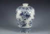 A Blue and White Flora and Fruits Vase Meiping - 2