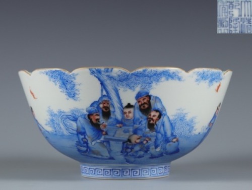 A Famille Rose and Famille Rose Figural Bowl