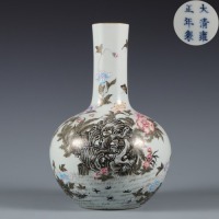 A Famille Rose Globular Vase