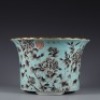 A Turquoise Ground and Grisaille Glazed Jardiniere