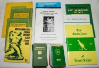 Nottinghamshire C.C.C. yearbooks and membership cards 1947-2008. A collection of eighteen official yearbooks/ annuals for seasons 1947, 1949, 1950, 1970, 1981, 1984, 1985, 1987, 1990, 1993 and 2001-2008. The 1970 annual signed to the front by Brian Bolus.