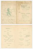 Charles Lucas Townsend. Gloucestershire & England 1893-1922. Tees-Side Golf Club 1905. Original menu for the Annual Dinner held at the Royal Hotel, Stockton-on-Tees on the 9th February 1905. Charles Townsend was guest speaker at the Dinner. The menu with 