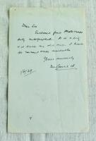 Thomas William Garrett. New South Wales & Australia 1876-1898. One page handwritten letter, dated 1st June 1939, the letter reads 'Dear Sir, Enclosed find photograph duly autographed. It is a pity it is such an old one. I have no recent ones available. Yo