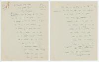 E.V. Lucas. Rare and unique manuscript handwritten by Lucas of an article titled 'The Game Again' for the series 'A Wanderer's Note Book', undated but c1938. 20pp. Written in his distinctive hand with line lengths decreasing down the page, with correction