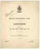 West Indies tour to England 1957. Original 8pp guest list and table plan for the luncheon given by the British Sportsman's Club for the West Indies Cricket Team, held at the Savoy Hotel, London 16th April 1957. Signed twice in ink by Sonny Ramadhin, to th