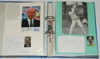 Yorkshire C.C.C. 'Test' players 1950s-1990s. Blue file comprising a selection of cards, official player photographs and the odd press photograph of Yorkshire players who have represented their country at Test level, each signed by the featured player. Sev