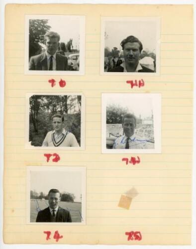 Hampshire C.C.C. 1940s-1990s. File comprising a good selection of photographs, cuttings, album pages, cigarette cards etc., the majority signed by the featured player or team. Includes a collection of fifteen small signed candid mono head and shoulders po