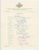 Australia tour to England 1968. Official autograph sheet fully signed by the seventeen members of the Australian touring party. Signatures include Lawry (Captain), Jarman, Chappell, Connolly, Gleeson, Hawke, Inverarity, Mallett, Redpath, Taber, Walters et