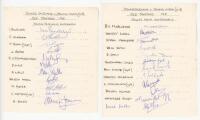 Young England v Young India 1981. Two unofficial autograph sheets for the third Test in the Under-19 series played at Old Trafford, 2nd-4th September 1983. The sheets with hand printed titles and players' names, one signed by the eleven England players, t