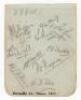 Worcestershire C.C.C. 1927. Small album signed in pencil by eleven members of the 1926 Worcestershire team. Signatures are Hill, J.B. Higgins, J.W. King, Lane, Root, Wright, Tarbox, Bowles, Rogers, Gibbons and Fox. G - cricket