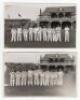Scarborough Cricket Festival 1931. Two mono real photograph postcards of teams standing in one row wearing cricket attire in front of the pavilion at Scarborough. One postcard depicts the M.C.C. team for the match v Yorkshire, 2nd- 4th September 1931. Pla