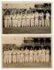 Scarborough Cricket Festival 1950. H.D.G. Leveson-Gower's XI v West Indians. Two mono real photograph plain back postcards, one of the Leveson-Gower XI, the other the West Indians, for the match played 9th- 12th September 1950. Both teams depicted standin