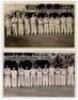 Scarborough Cricket Festival 1950. North v South. Two mono real photograph plain back postcards, one of the North team, the other the South, for the match played 6th- 8th September 1950. Both teams depicted standing in one row wearing cricket attire with 