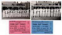 Scarborough Cricket Festival 1955. Gentlemen v Players, 3rd- 6th September 1955. Two mono real photograph plain back postcards of the teams standing in one row wearing cricket attire, the pavilion in the background. One features the Gentlemen team includi