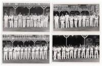 Scarborough Cricket Festival 1965. Four mono real photograph plain back postcards of teams standing in one row wearing cricket attire with the pavilion in the background. Teams are T.N. Pearce's XI and South Africans, 4th- 6th September 1965 including Kni