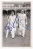 Scarborough Cricket Festival 1957. T.N. Pearce's XI v West Indian, 7th- 10th September 1953. Mono real photograph plain back postcard of Brian Close and Peter Richardson walking out to bat for Pearce's XI. Nicely signed in blue ink to the photograph by bo