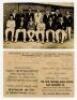 M.C.C. tour to India 1926/27. Rare mono real photograph advertising postcard of thirteen members of the M.C.C. touring party seated and standing in rows wearing cricket attire and blazers in front of a pavilion during the tour. Advertising to verso for 'R