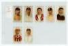 W.D. & H.O. Wills. 'Cricketers' 1901. Full mixed set of fifty numbered cigarette cards plus seven odds featuring colour player head and shoulder portraits. Nos. 1-25 in the series were issued with fronts in two formats, with and without vignette backgroun - 11