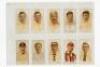 Cricket cigarette cards 1896 onwards. A selection of part sets and odd individual cards, the majority issued by W.D. & H.O. Wills. Cards/ series are 'Cricketers' 1896', twelve unnumbered cards of Mold, J.T. Hearne, Lord Harris, Hewett, Board, Read, Grace, - 5