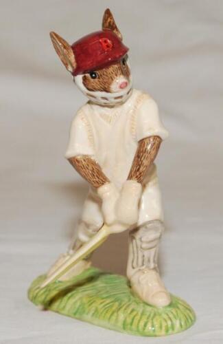 'Out for a Duck'. Royal Doulton 'Bunnykins' figure of a rabbit batsman 1995. Limited edition of 1250. 4.75" tall. VG - cricket