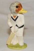 'Out for a Duck'. Royal Doulton Beswick figure of a duck batsman 1999. Registration mark no. 324 to base. 6" tall. VG - cricket