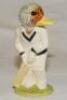 'Out for a Duck'. Royal Doulton Beswick figure of a duck batsman 1999. Registration mark no. 324 to base. 6" tall. VG - cricket