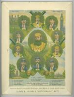 Gunn & Moore advertising panel c1920s. Excellent original colour enamel metal advertising panel titled 'The English Eleven 1885'. The panel features colour vignettes of the captain W.G. Grace to the centre, surrounded by slightly smaller vignettes of the 