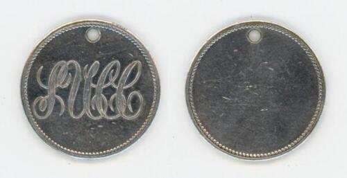 Sheffield United Cricket Club 1855. Original nineteenth century silver metal circular token with raised initials 'SUCC' to front, blank to verso. The disc with small hanging hole to top edge. Assumed to have been issued to Club members, c.1855. Approx. 1"