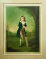 'The Cricket Boy'. Eleanor Milner (1860-1953) after Thomas Gainsborough. mezzotint, published by G.C. Klackner, 1922, 18.75 by 13.75ins. (47.6 b. Coloured mezzotint published by G.C. Klackner, London 1922, and signed 'Elenor Milner' to lower right border.