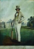 'To the Earl of March, the subscribers and Cricketers of Sussex. This print of the late Daniel King is dedicated by permission, By their humble servant John Lush' 'Sharp, Litho, Gerrard Street, London' c1836. Extremely rare large coloured lithograph of Da