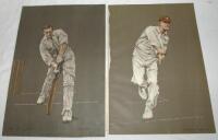 Albert Chevallier Tayler original lithographs 1905. Four original unmounted prints of A.O. Jones, W.Lees, E.G. Arnold and C.B. Fry. The Lees with original printed biographical page. Previously sold by Phillips as part of lot 304 in the sale of 22nd May 19