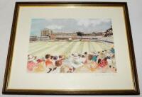 'Big Six'. David Birtwhistle. Attractive original watercolour of the NatWest Final at Lord's, depicting the match in progress with large crowds looking on. The painting is undated, but possibly 1994 when Worcestershire beat Warwickshire by eight wickets. 