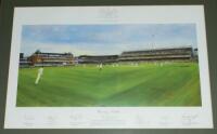 'Winning Double'. Jack Russell. Limited edition print from the original painting by Russell depicting the closing moments of the scene at Lord's when Gloucestershire beat Somerset in the NatWest Trophy final at Lord's, 29th August 1999, having already bea