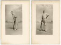 C.B. Fry, P.F. Warner, A.C. Maclaren and K.S. Ranjitsinhji. Four original engraved bookplate images, each depicting the player in batting pose, with title to lower border, all from photographs by Elliott & Fry. Each measures 7.5"x11.5". '1908' annotated i