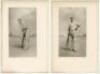C.B. Fry, P.F. Warner, A.C. Maclaren and K.S. Ranjitsinhji. Four original engraved bookplate images, each depicting the player in batting pose, with title to lower border, all from photographs by Elliott & Fry. Each measures 7.5"x11.5". '1908' annotated i