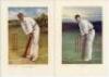 Denise Dean. File comprising a selection of nineteen colour prints and bookplate images. Includes seven original limited edition colour prints of player portraits by the artist Denise Dean. Subjects are Don Bradman, artist proof no. 2 of 6, Len Hutton, H - 2