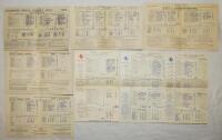 Kent C.C.C. 1947-1969. Eight official post-war scorecards for Kent related home matches all played at different grounds. Scorecards are v Yorkshire, Tunbridge Wells, 2nd- 4th July 1947, v Northamptonshire, Gillingham, 14th- 17th May 1949, v Gloucestershir