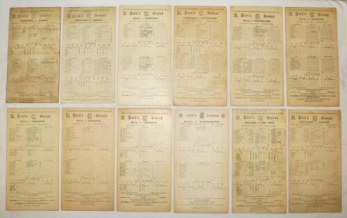 Lord's and The Oval scorecards 1921-1948. Eighteen official scorecards covering Middlesex, Surrey, M.C.C. County, tour and representative matches for the period, a good number with Yorkshire interest. Matches include Middlesex v Australians, Lord's 1934 (