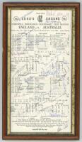 Centenary Test. England v Australia 1980. Official scorecard from the match played at Lord's signed by all twenty two members of the England and Australian teams including G. Chappell, Marsh, Border, Lillee, Mallett, Botham, Gower, Gatting, Gooch, Old etc