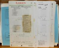 Middlesex C.C.C. 1970s-2000s. Box comprising a comprehensive selection of over two hundred scorecards, the majority Middlesex home and away matches for the period. Matches include County Championship, Sunday League, Benson & Hedges, NatWest and Gillette c