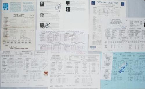 Yorkshire notable performances 1978-2011. Ten official scorecards and two unofficial, each signed by a player including some notable performances in the match for Yorkshire first and second XIs. Signatures include Matt Wood (207), Andy Gray (104) and Step