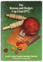 Leicestershire v Yorkshire. Benson and Hedges Cup Final 1972. Official programme for the final played at Lord's, 22nd July 1972. The programme profusely signed throughout by members of the two teams and umpires. Over sixty signatures in total. Some wear t