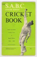 'The S.A.B.C. English Service Cricket Book. Sixth Australian Tour to South Africa 1966-1967'. Pre-tour guide published by the South African Broadcasting Corporation. Fully signed by the sixteen members of the Australian touring party to pen pictures. Sign
