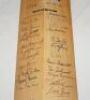 England, New Zealand and Counties 1973. Gunn & Moore 'The County' full size cricket bat signed to the face by eleven members of the England Test team and ten members of the New Zealand touring party. England signatures are Illingworth (Captain), Boycott, - 4