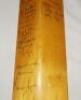 India tour to England 1971. Full size Slazenger bat signed to the face by thirteen members of the Indian touring party, and fifteen members of the Surrey County Championship winning side of 1971. Also signed to the verso by Yorkshire (thirteen signatures) - 5