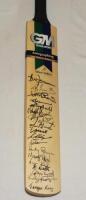 Cricket World Cup 1999. West Indies. Full size Gunn & Moore official 'Autographing' bat signed in thicker pen by nineteen members of the West Indies squad. Signatures include Lara, Ambrose, Adams, Campbell, Walsh, Arthurton, Williams, Bryan, Dillon, Jaco